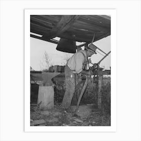 W E Smith, Farmer Near Morganza, Louisiana, Doing Smith Work On Plow In His Improvised Blacksmith Shop By Art Print