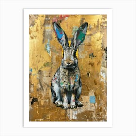 Bunny Gold Effect Collage 1 Art Print