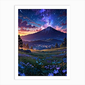 Night Sky Anime aesthetic Art Print