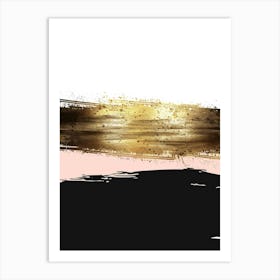 Gold Brush Strokes 1 Art Print