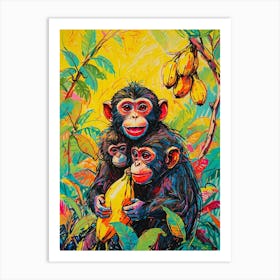 Chimpanzees Art Print