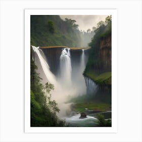 Nohsngithiang Falls Of The North, India Realistic Photograph (1) Art Print