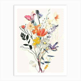 Kangaroo Paw 3 Collage Flower Bouquet Art Print