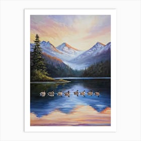 Geese On The Lake Art Print