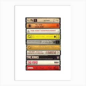 The Kinks - Music Poster - Albums on Cassette Print Art Print