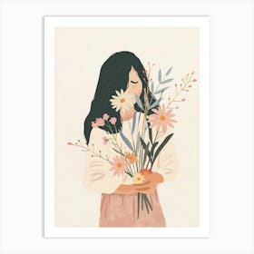 Spring Girl With Wild Flowers 9 Art Print