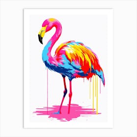 Andy Warhol Style Bird Flamingo 1 Art Print