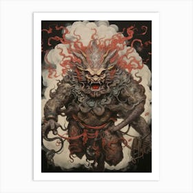 Raijin Thunder God Japanese Style 5 Art Print