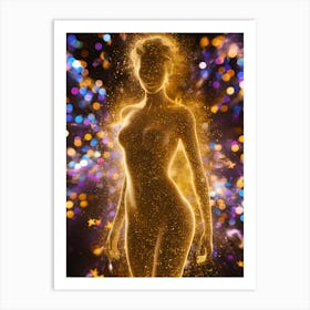 Golden Nude Woman Art Print