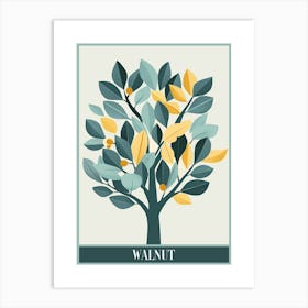 Walnut Tree Flat Illustration 6 Poster Art Print