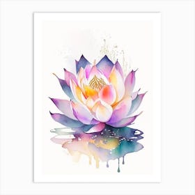 Lotus Flower, Buddhist Symbol Watercolour 3 Art Print