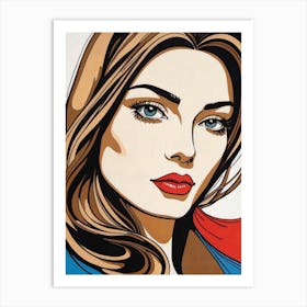 Woman Portrait Face Pop Art (43) Art Print