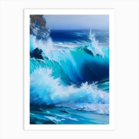 Crashing Waves Landscapes Waterscape Marble Acrylic Painting 1 Art Print