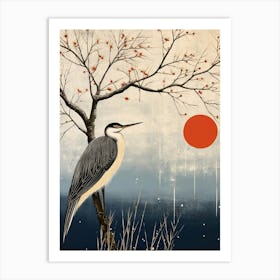 Bird Illustration Great Blue Heron 5 Art Print