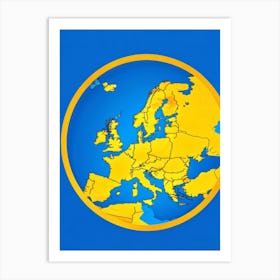 Europe Map Art Print