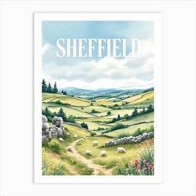 Sheffield Retro Vintage Travel V 02 Art Print