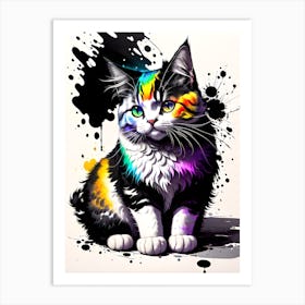 Rainbow Cat Painting 2 Art Print