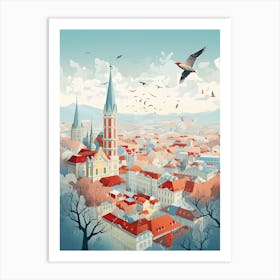 Vienna, Austria, Geometric Illustration 3 Art Print