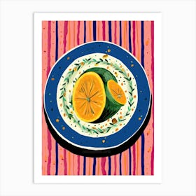 A Plate Of Pumpkins, Autumn Food Illustration Top View 21 Art Print