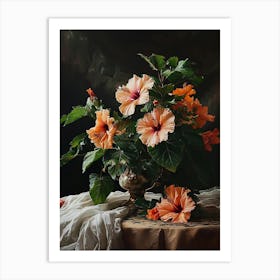 Baroque Floral Still Life Hibiscus 4 Art Print