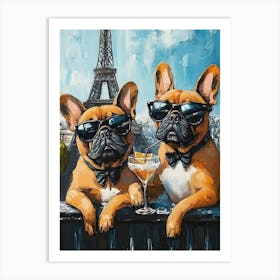 Whimsical Frenchies At The Bar 13 Art Print