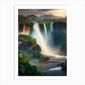 Iguacu Falls Of The North, Brazil Realistic Photograph (2) Art Print