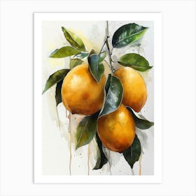 lemons and leaves Art Print