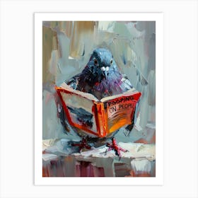 Pigeon Reading A Book Art Print