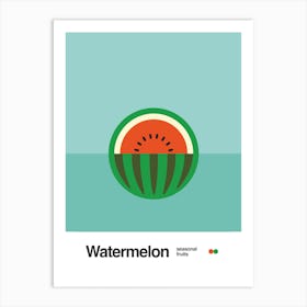 Minimalist Watermelon Poster - Seasonal Fruits Art Print Art Print