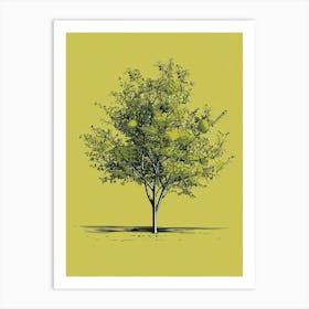 Lime Tree Minimalistic Drawing 4 Art Print