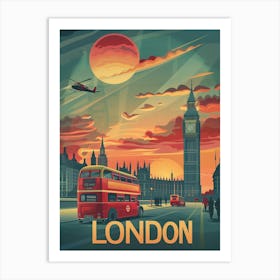 London At Sunset 1 Art Print