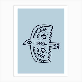 Blue Peace Bird Art Print
