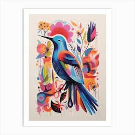 Colourful Scandi Bird Hummingbird 3 Art Print