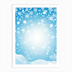 Template Snowfall Pattern Defocused Flier Holiday Frost Snowflake Fall Season Shine Blue (34) Art Print