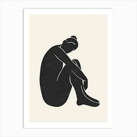 Woman Sitting Down Poster