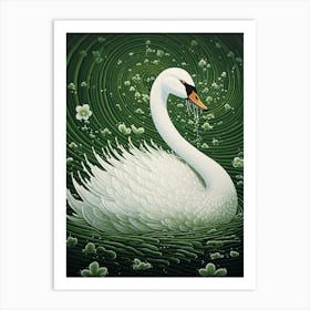 Ohara Koson Inspired Bird Painting Swan 3 Art Print