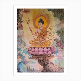 Painting In A Buddhist Temple Near Chiang Mai Thailand Art Print