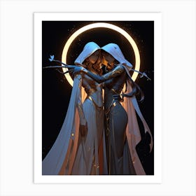 Two Women In Cloaks 1 Art Print