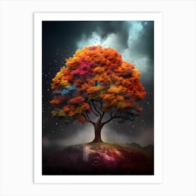 Colorful Tree In The Sky Art Print