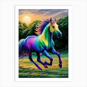 Rainbow Horse 1 Art Print