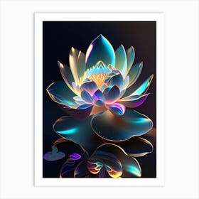 Amur Lotus Holographic 6 Art Print