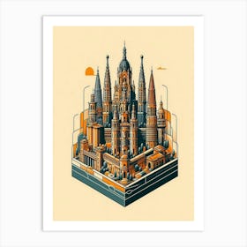 Barcelona City 1 Art Print