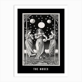 The Muses Tarot Card B&W 2 Art Print