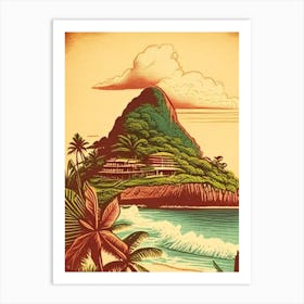 Ilha Do Mel Brazil Vintage Sketch Tropical Destination Art Print