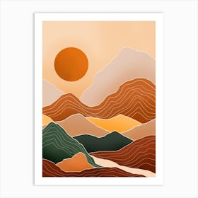Bohemian Sunset Mountains Art Print
