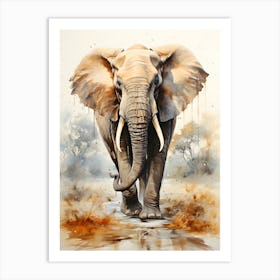 Graceful Titan Elephant Amongst The Trees Art Print