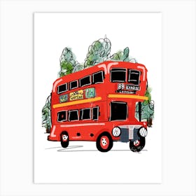 London Red Bus  Art Print