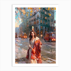 Lady On The Street Art Print