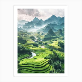 Rice Terraces In Vietnam Art Print