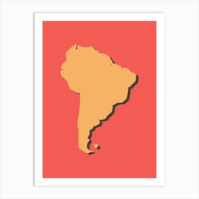 Map Of South America Art Print